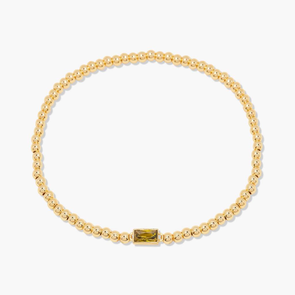 Elegant 18K Gold Plated Stainless Steel Bracelet with Colorful Rectangular Stones, Fashion Jewelry for Women