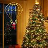1pc Usb Powered LED Christmas Parachute Lights with Santa Claus for Roof Eave Balcony Garden Christmas Festival Atmosphere Decor