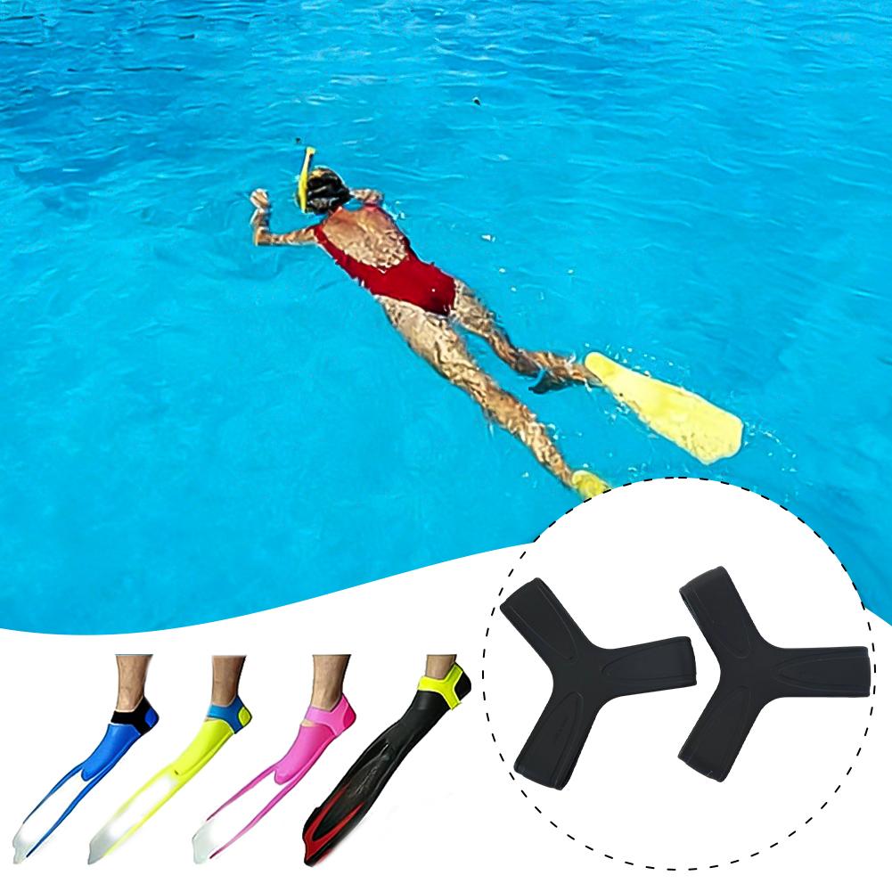 1 Pair Full Silicone Fin Retainer Strap Diving Fins Fixing Strap Keeper Gripper Comfortable for Spearfishing Surfing Snorkeling