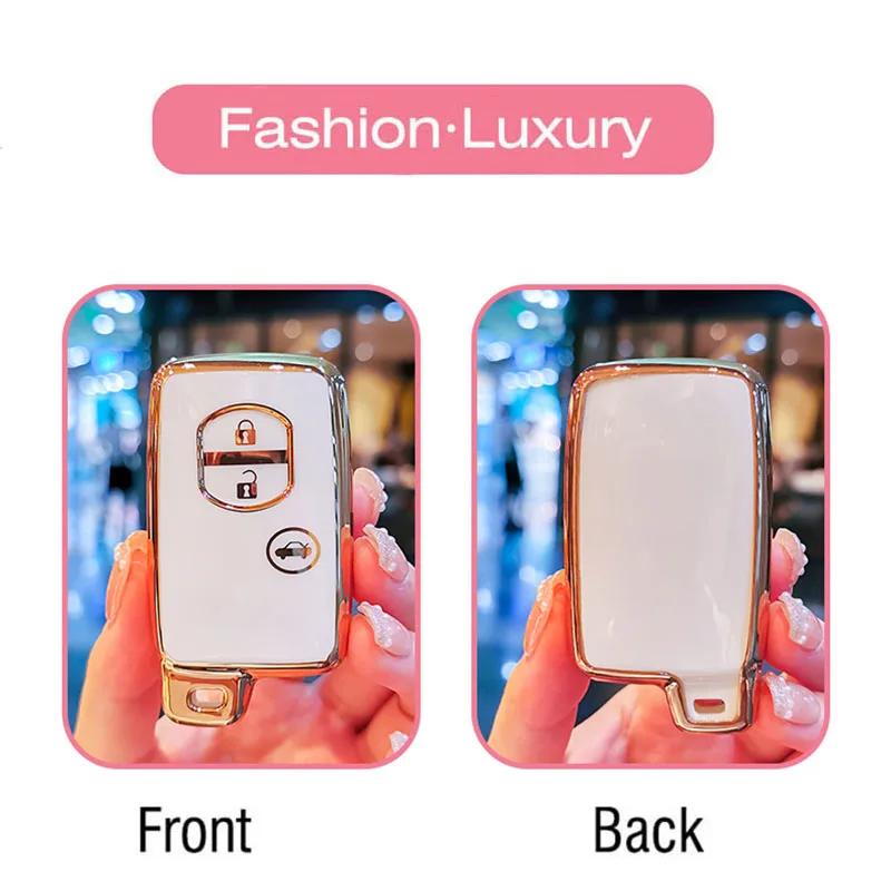 Soft TPU Car Remote Key Case Fob Cover Holder Keychain For S8 Aqua RAV4 Land Cruiser Camry Prado Corolla Prius Keyless JH8