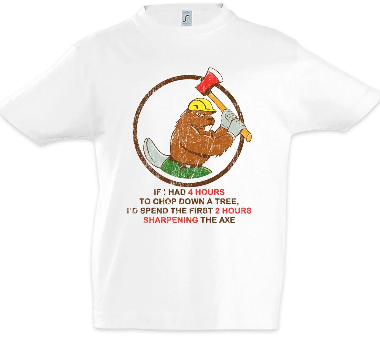 4 Hours To Chop Down A Tree Kids Boys kids boys T-Shirt Lumberjack Woodworker Axe 150