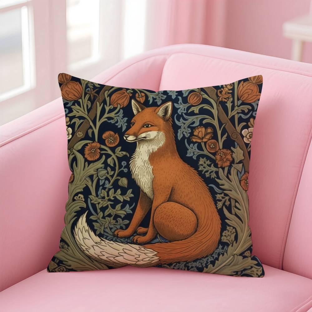 William Morris Art Fox Pillow Case pattern printing pillowcase living room sofa cushion cover bedroom room decor