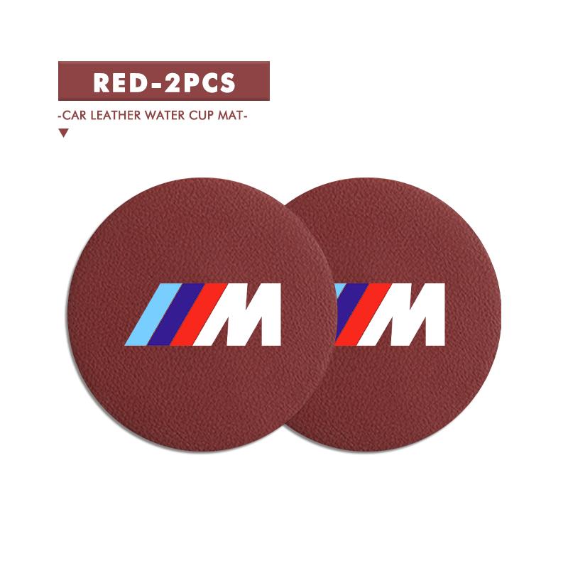 2PCS Suede Car Coaster Water Cup Slot Non-Slip Pad For BMW Performance X1 X3 X5 E39 E46 E90 F20 E60 F30 M3 M5