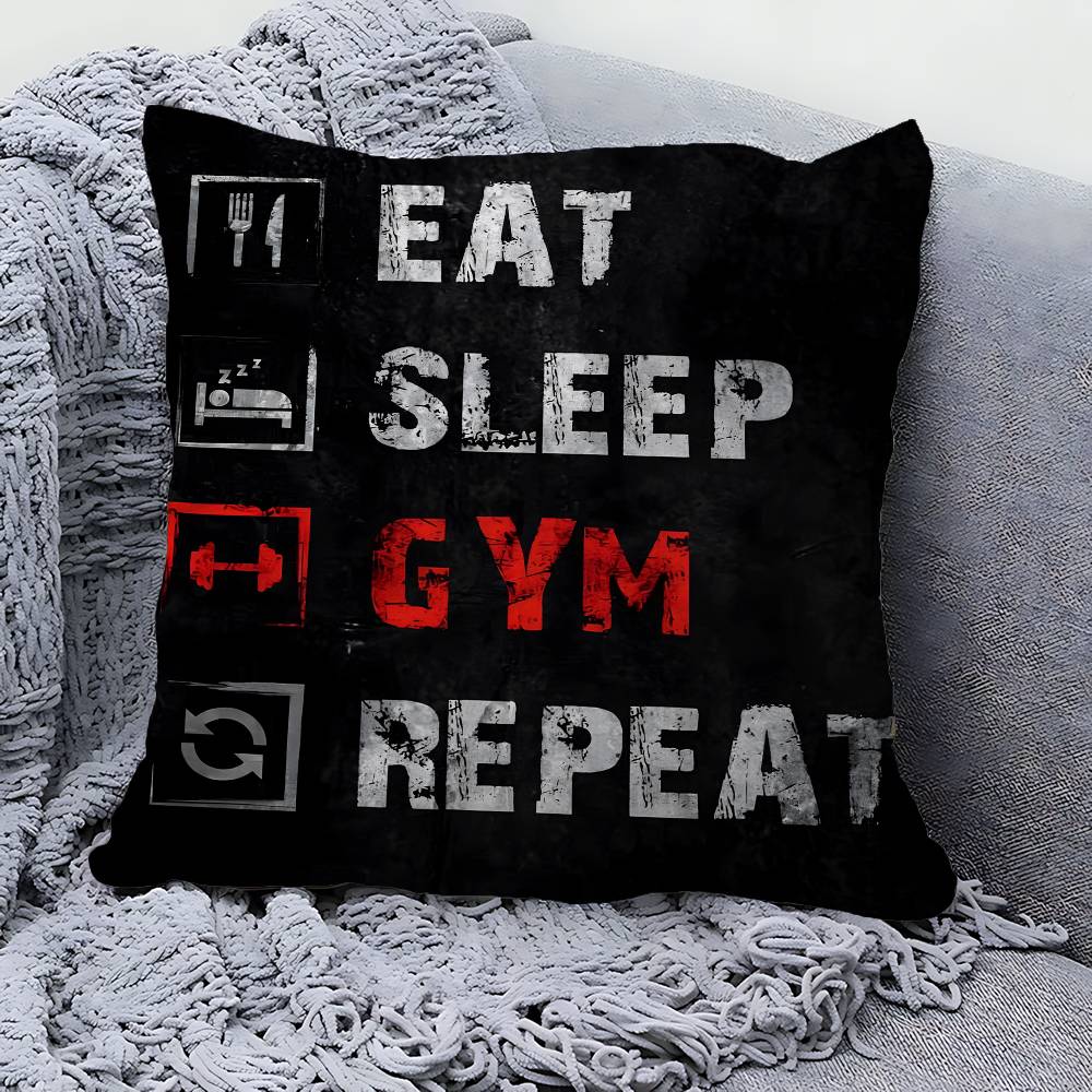 GYM Exercise Time Pillow Anime Pillow Sofa Bed Head Pillow Cover Cushion Cover 45x45 Cm Fashion