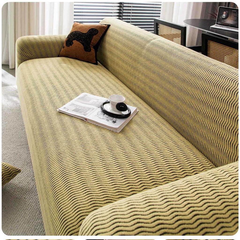 Modern Light Luxury Style Velvet Sofa Cover Autumn and Winter New Thickened Dustproof Sofa Cover High Elastic Lazy Sofa Cover