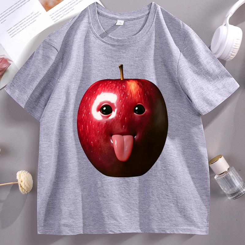 Funy Ai Apple T Shirt Humor Unisex Short Sleeve Round Neck TShirt Unisex Women Pullover Round Neck Loose Printed Tshirt Clothes