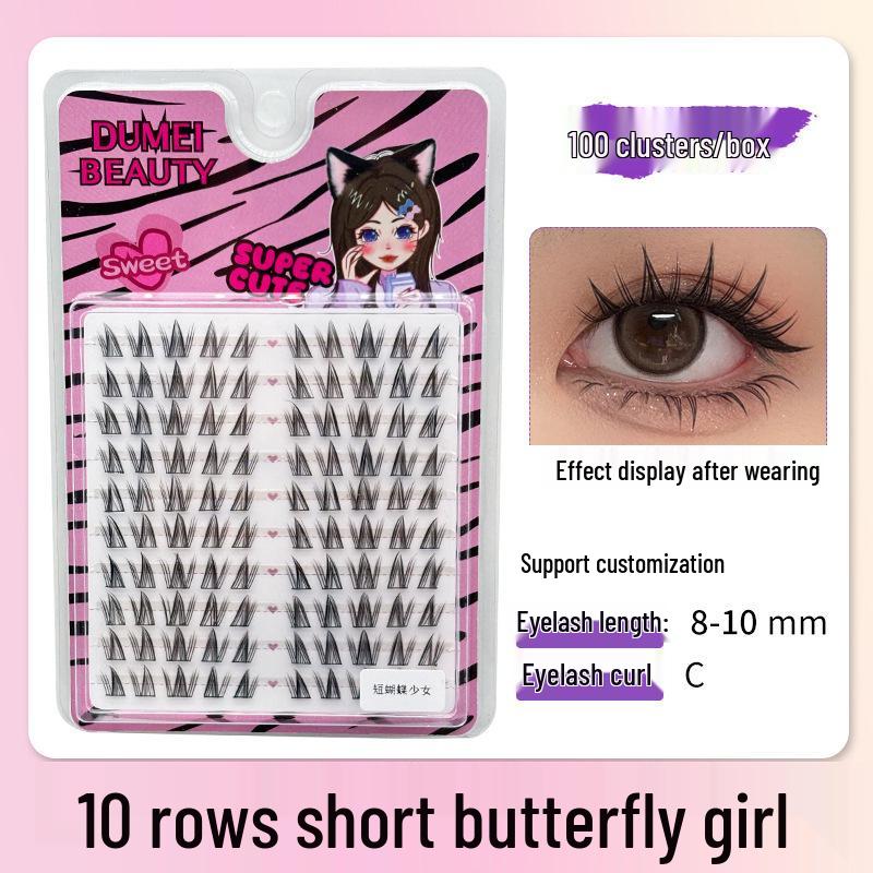 10-Row Autumn Leaf & Sunflower Faux Eyelashes - Flat, Glue-Free