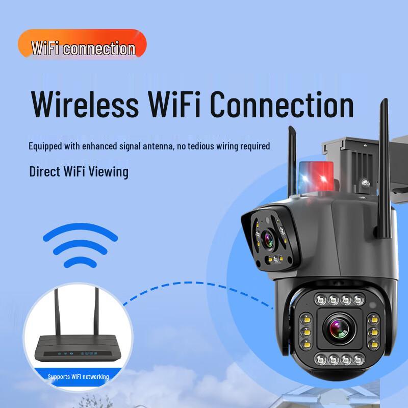 Outdoor Multi-Lens 360° WiFi/4G Security Camera with Night Vision CN plug (adapter included)