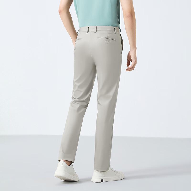 Qipai Men's Bamboo Fiber Straight Leg Business Casual Trousers