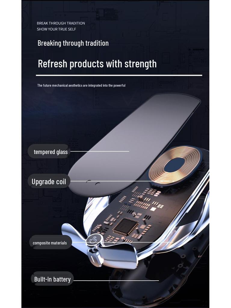 M4 Magic Clip 66W Fast Magnetic Wireless Charging Phone Holder for Car