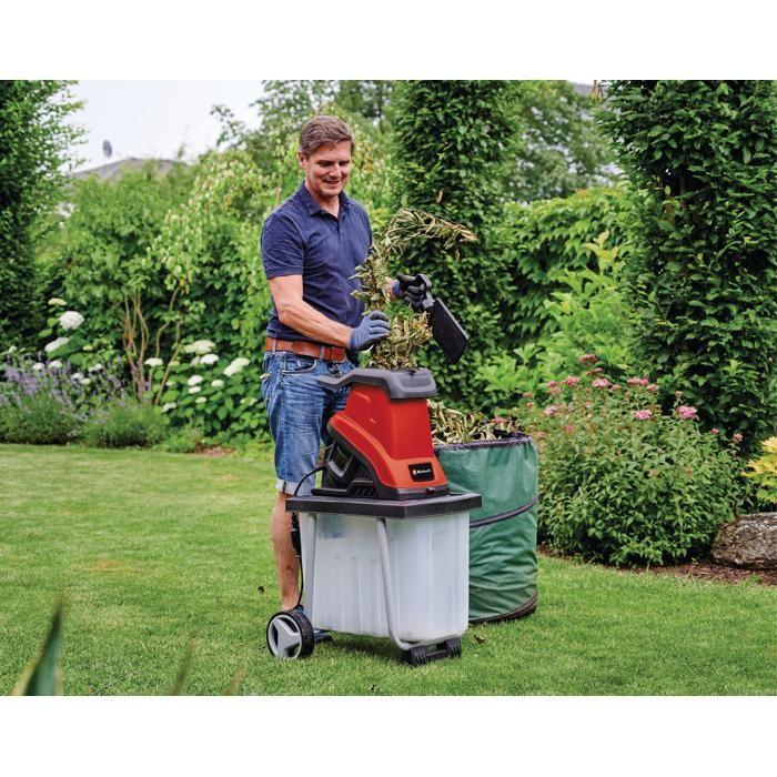 Einhell broyeur de végétaux à lames gc-ks 2540 cb (2 lames réversibles en acier, bac de récupération 55 litres)