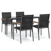 VidaXL Ensemble à manger de jardin 5 pcs noir textilène et acier 3187035