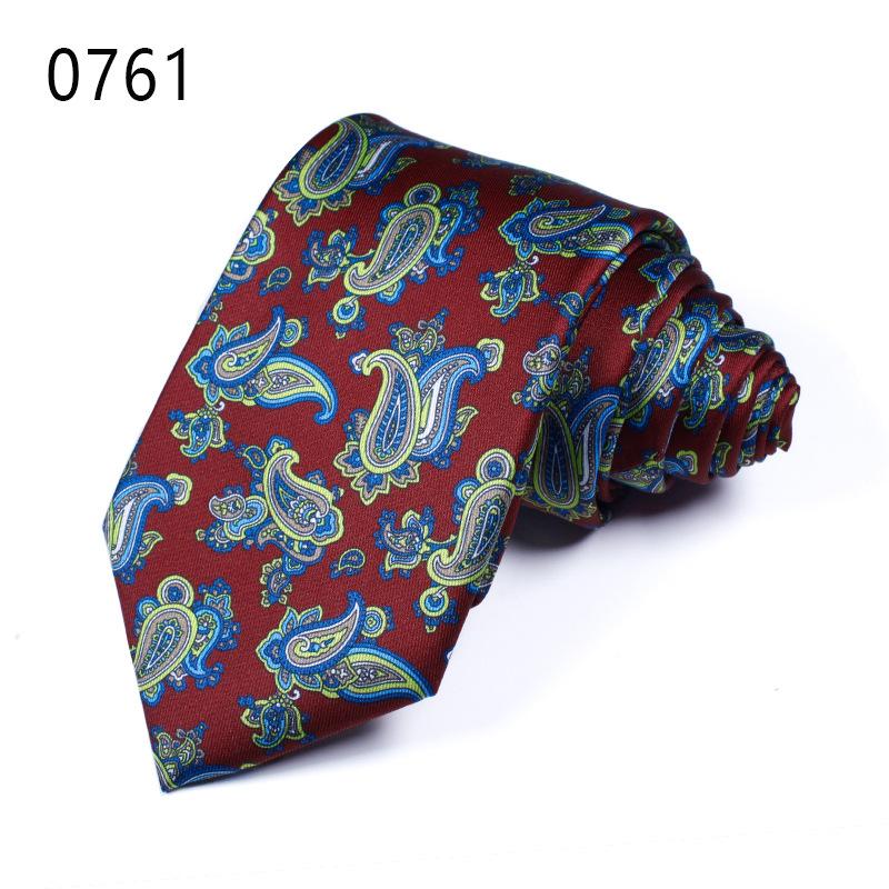 Cravată cu flori de caju Mătase imitație Cravată pentru bărbați Mătase poliester Cravată imprimată