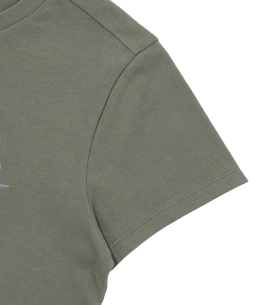 Syupeodeulai W Vintage Art Crop T-Shirt Khaki