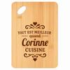 Planche À Découper - PLANETEE - Meilleur Quand Corinne Cuisine - Bambou Gravé - 30 X 20 X 1 Cm