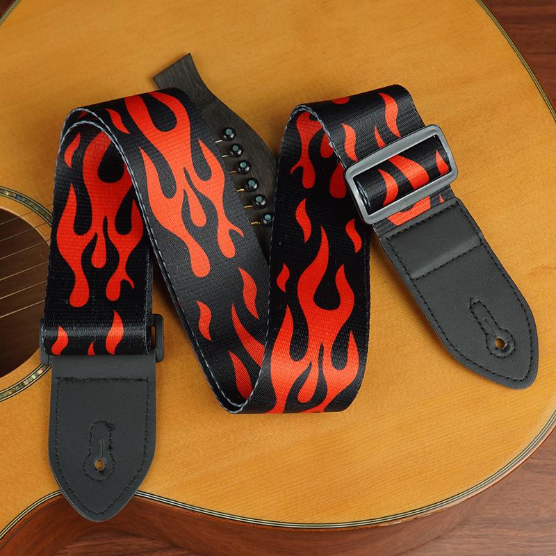 Thickened & Widened Printed Strap for Acoustic Guitar, Electric Guitar, & Ukulele - Multiple Styles Available