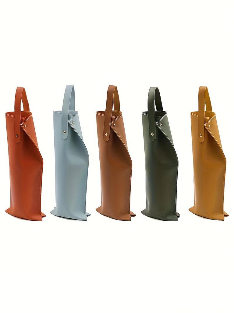 Leather Handheld Red Wine Gift Bag - Fashionable, Portable, and Protective Wine Bottle Carrier