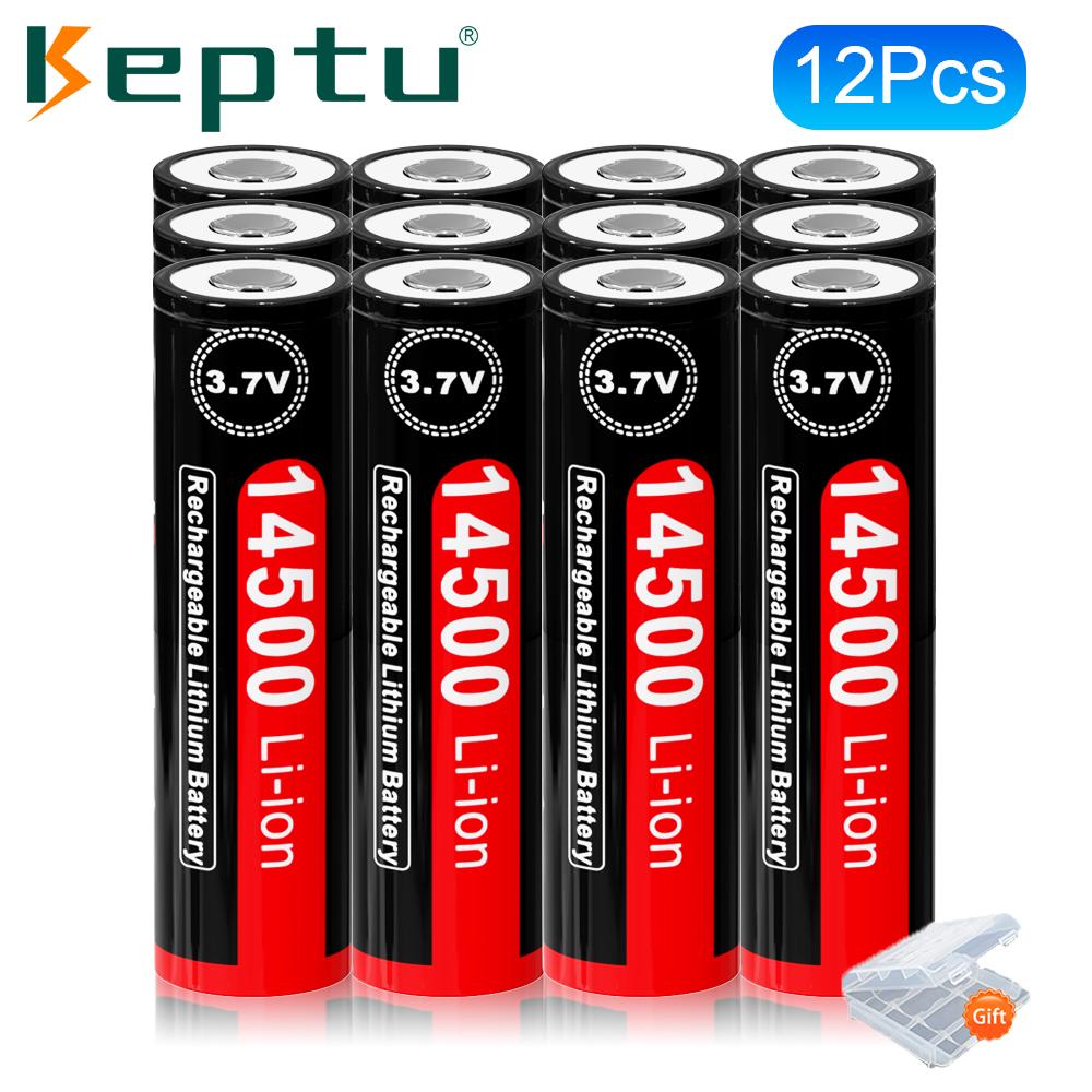 KEPTU 14500 850mAh 3.7V Li-ion Rechargeable Batteries AA Battery Lithium Cell for Led Flashlight Headlamps Torch Mouse