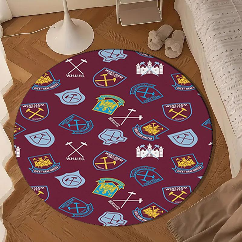 Football Club Emblem Round Rug for Livingroom,Bedroom, Palyroom, Chair Rug, Area rug, Circle Carpet, Large Size Fan Christmas gift