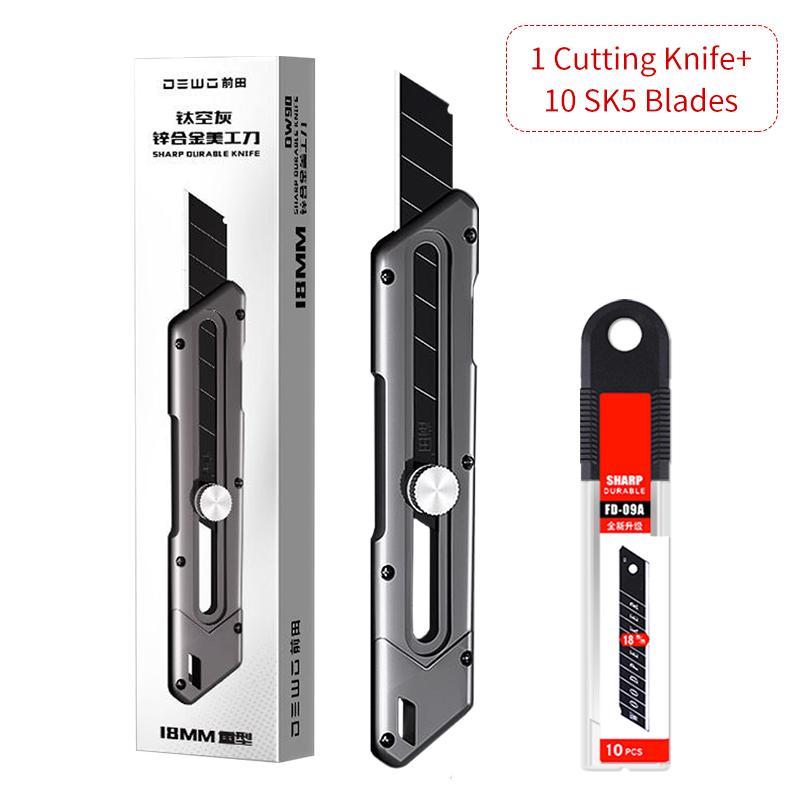 Heavy Duty Metal Steel Utility Knife Multi-Purpose Box Cutter Black Blades Warehouse Household Cutting Tool Cardboard