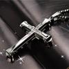 New Male Crystal Cross Jesus Pendant Gold Black Zirconia Cross Pendant Necklace Stainless Steel Jewelry For Men