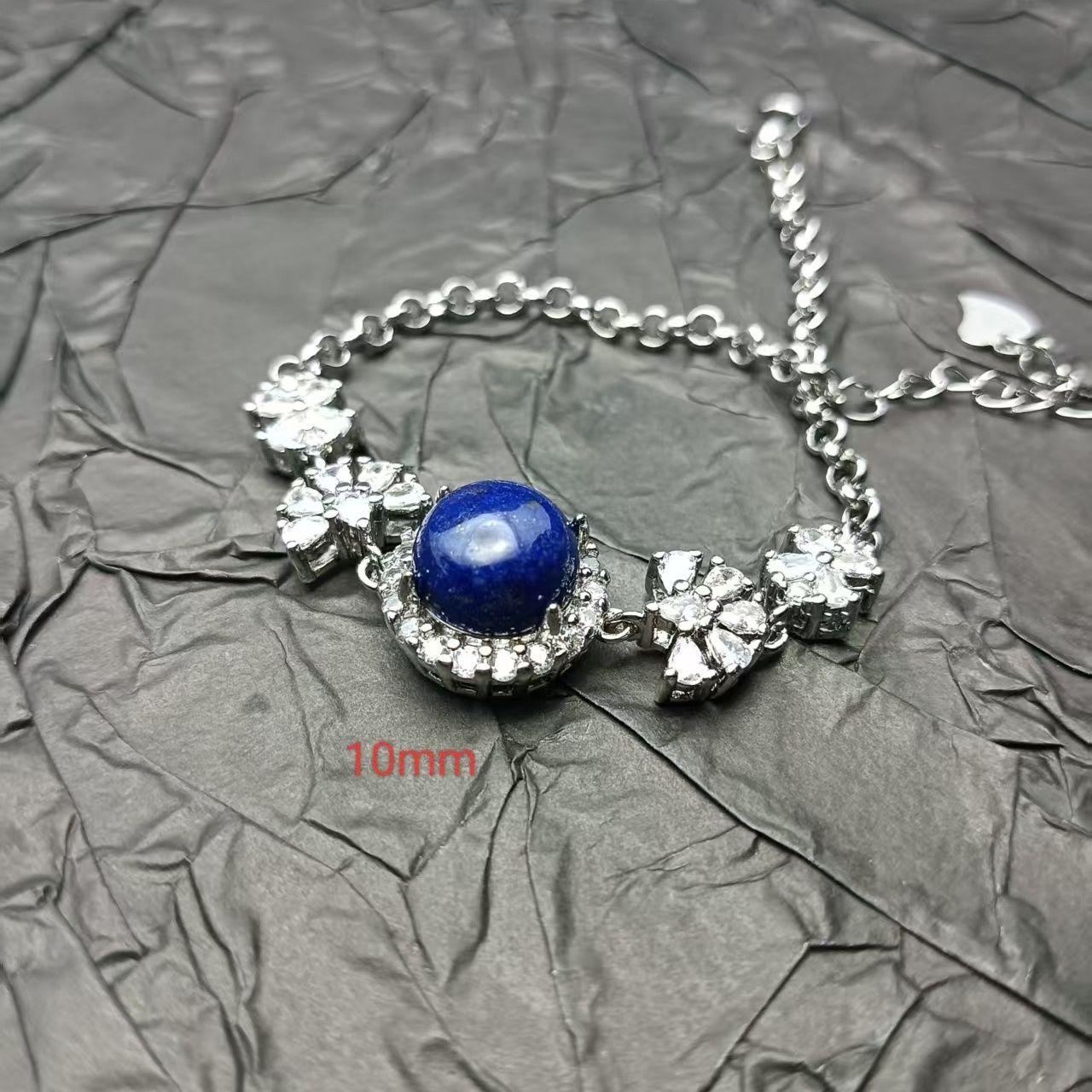 

Чистый натуральный летний сказочный маст-хэв браслет из лазурита и синего кристалла lapis lazuli