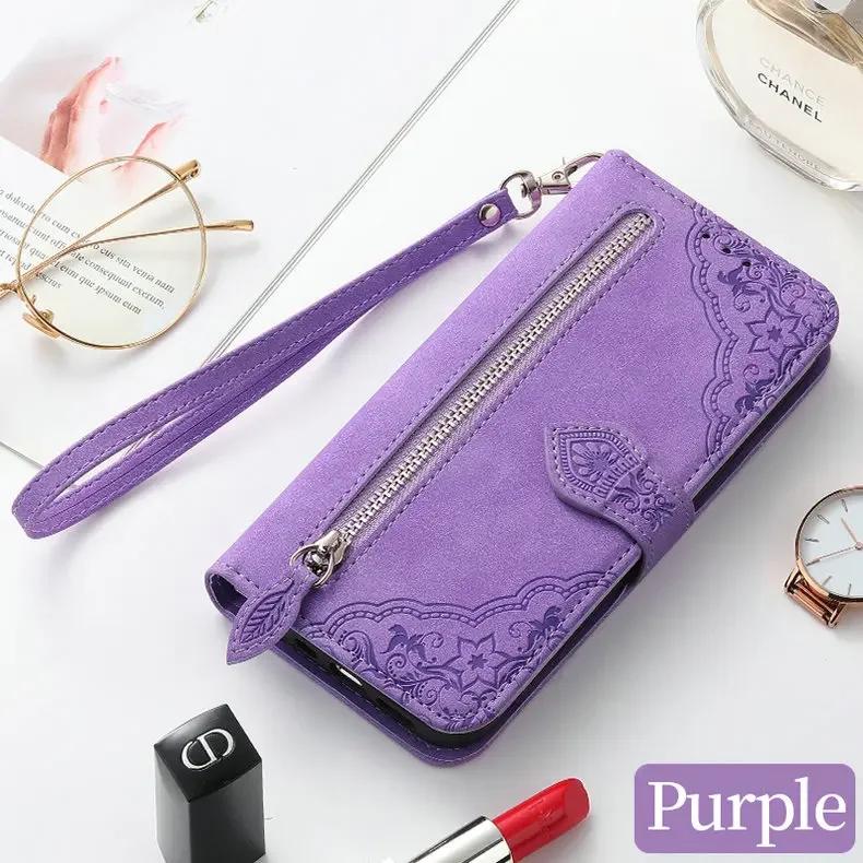 Étui de luxe Honor Magic 8 7 6 Pro 6 Lite 5G Bandoulière Fermeture Éclair Cuir Funda Honor Magic7 Pro 8 Lite Magic6 Pro Portefeuille Housse Livre