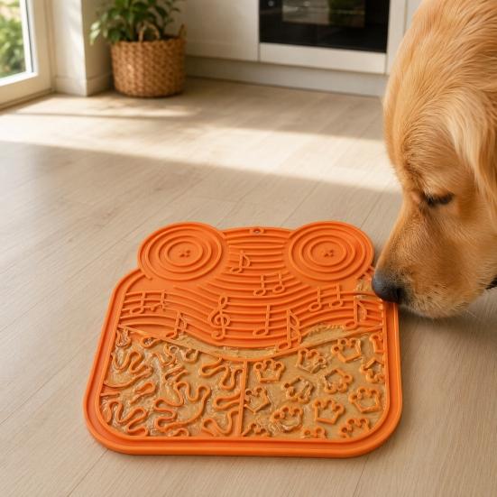 Pet Lick Mat, Suction Cup Slow Feeder Mat, Multi-Texture Design, Silicone Slow Feeding Mat for Cats And Dogs Thick Treat