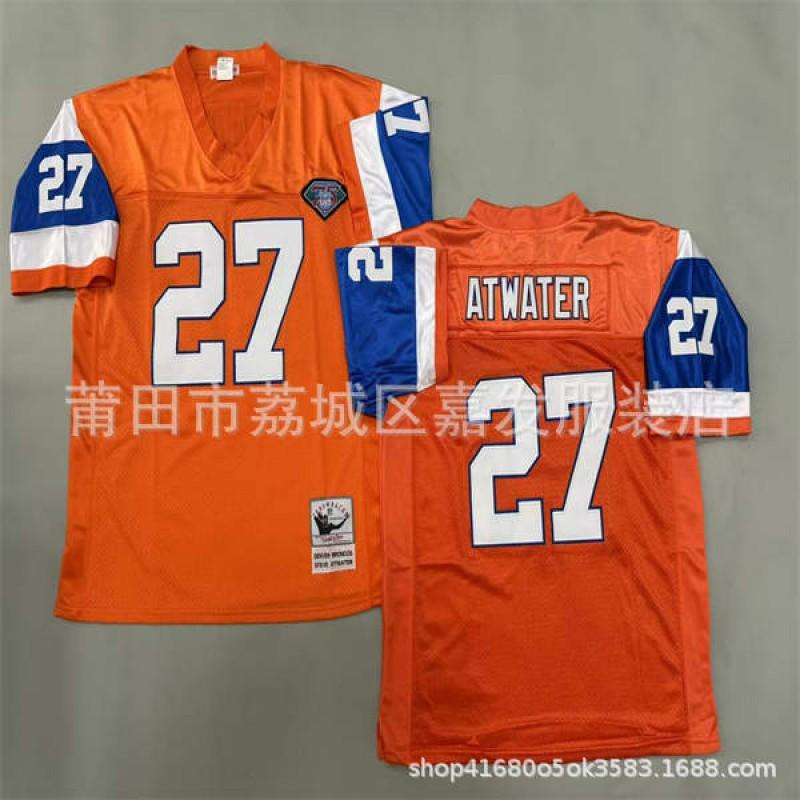 Denver Broncos Retro Football Jersey Mens Cotton Training Shirt NFL Style Rugby Sportswear