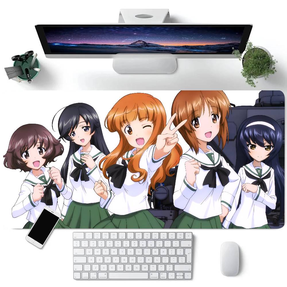 Classic Anime Girls Und Panzer Mousepad Large Keyboard Desk Mat Gaming Mouse Pad LockEdge Non-slip Mat