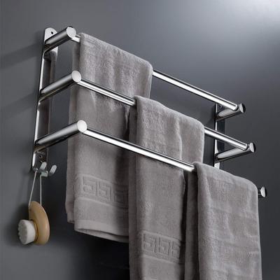Extendable Stainless Steel Towel Hanger with Strong 3 for Bathrooms and Kitchens Adhesive, Wall-Mounted, No-Drill Installation, Space-Saving, 43-78cm,