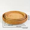 Circular Rattan Tray Storage Basket Natural Hand Woven Basket Bread Fruit and Food Tray Household Kitchen Supplies Tray