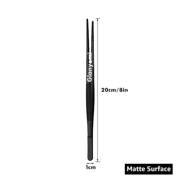 8/10/12-Inch Kitchen Tongs, Stainless Steel Culinary Plating Tweezers BBQ Tongs - Food Styling Baking Decor