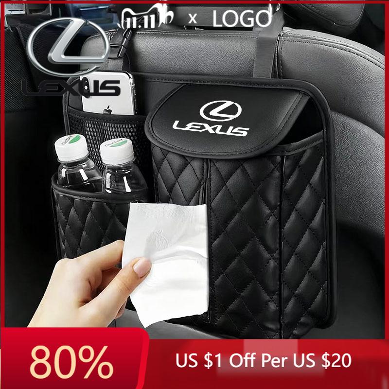 2026 Hot Interior Stickers Car Seat Back Storage Bag Tissue Box Storage Holder For Lexus F SPORT RX300 IS200 IS250 ES350 Ct200h