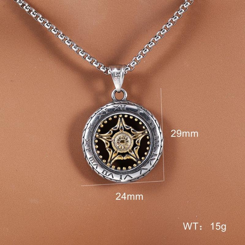 Meier Starburst roman gold two-tone metal pendant classic exquisite necklace