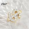 Compact Ear Studs 1 Pair Rhinestone Money Stud Earrings for Women, Glittering Shiny Street Style Jewelry Sign Earrings, Gift Teens Girls, Ladies