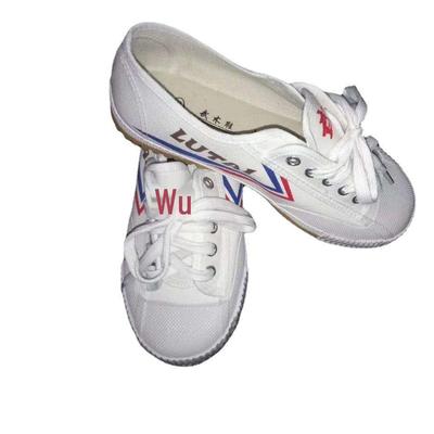 Men's White Wushu Canvas Shoes - Soft Sole, Trendy, Comfortable Athletic Training Footwear