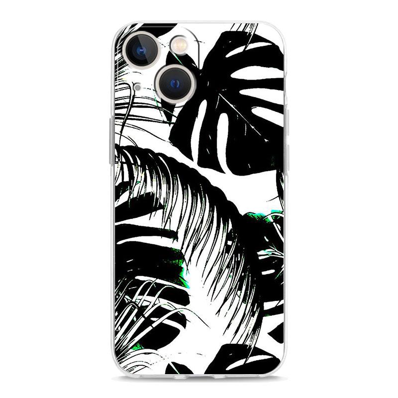 Phone Case For iPhone 17 Air Cases iPhone 16 15 12 13 14 Pro Max SE 7 8 Plus iPhone11 Clear Soft Cover Leaves Monstera Green