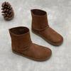 Retro Boots, New Round-toed Ankle Boots, Simple and Casual Mid-calf Women's Boots and Shoes