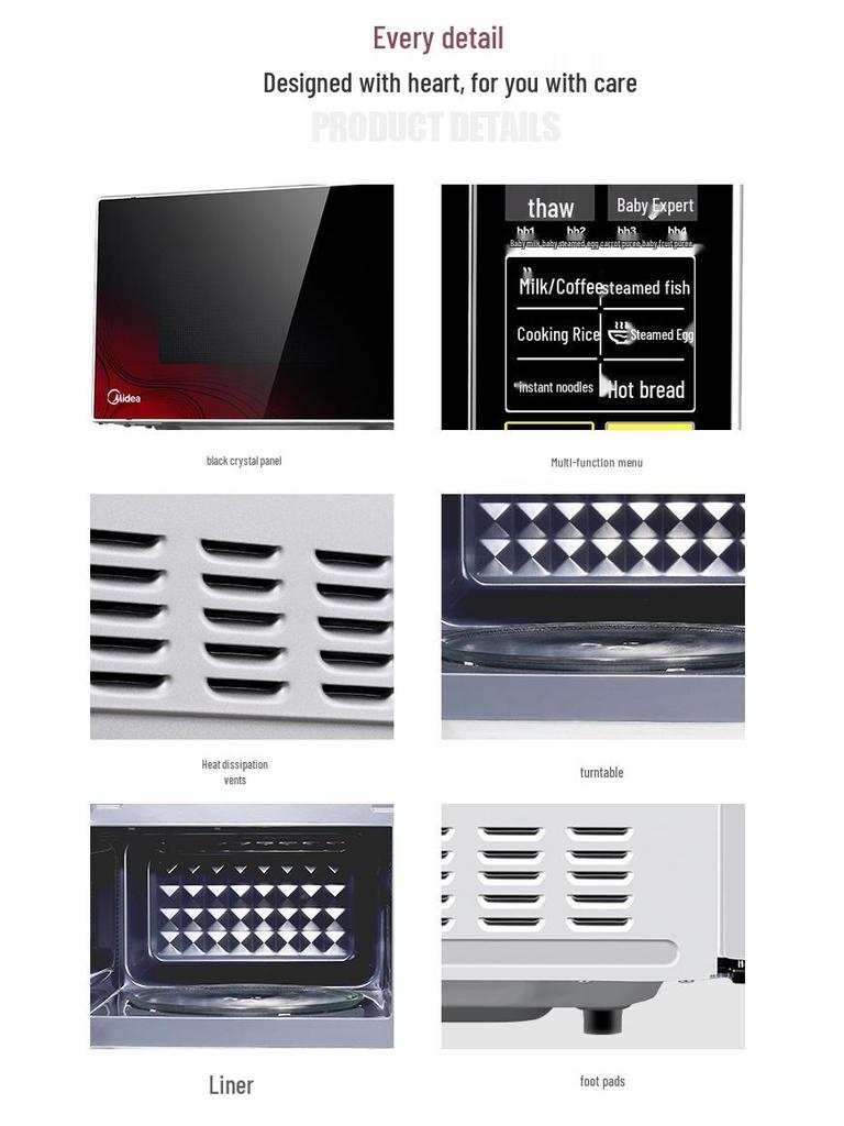 Midea M1-L213C Smart 2L Turntable Microwave Oven, Multifunctional