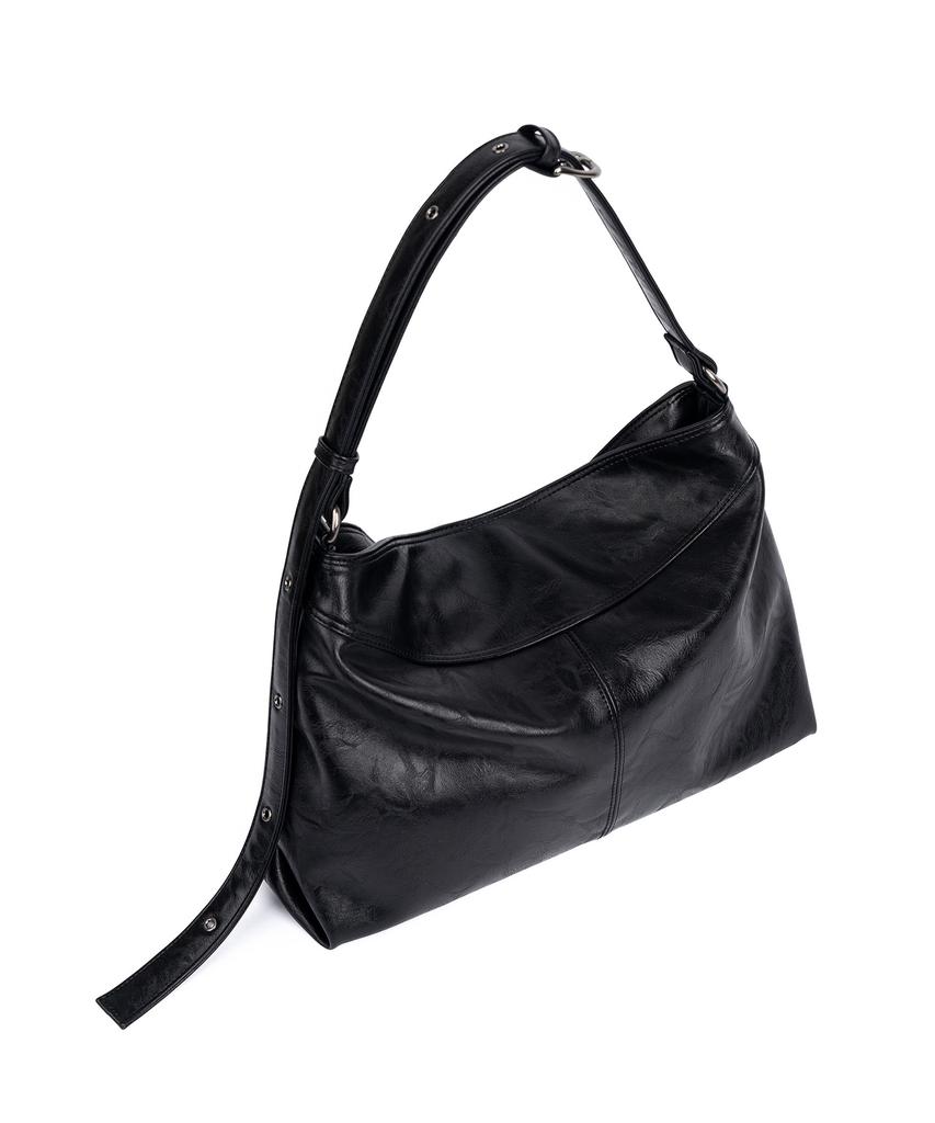 Haharchive Contour Belted Bag (Black Leather)