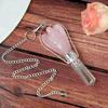 Crystu Natural Rose Quartz Dowser Pendulum Crystal Stone Angel Dowser Pendulum Dowsing for Healing Gemstones (Color : Pink)