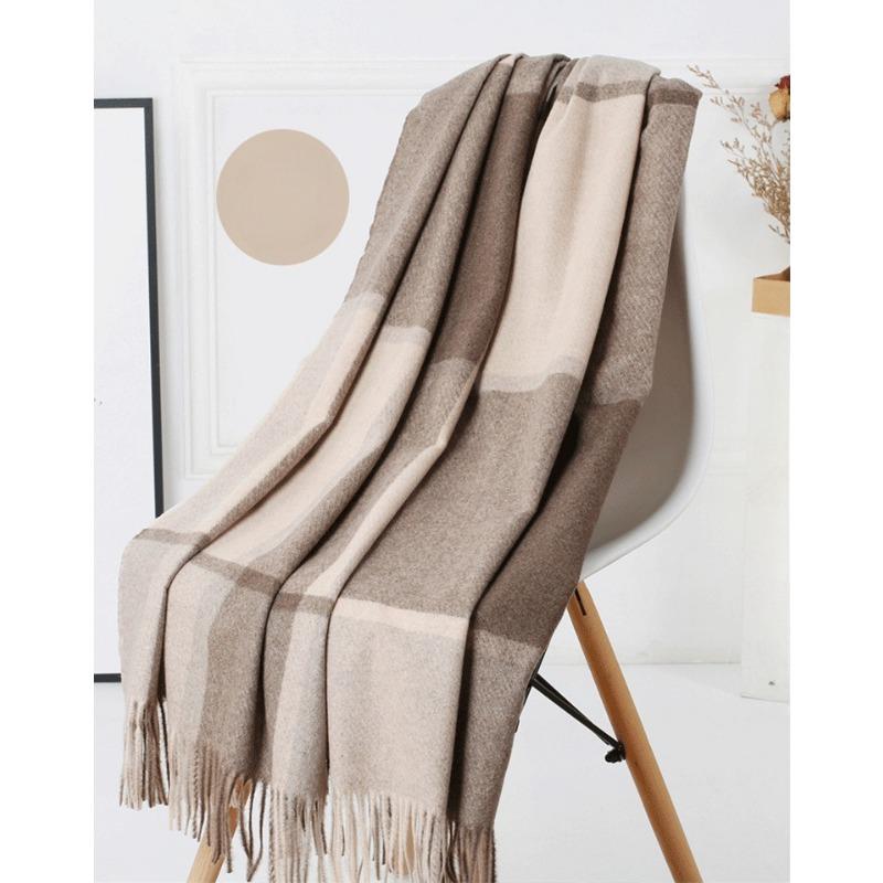 Warm Wool Scarf for Women Winter Plaid Design Soft Wear Open Scarves Female High Quality