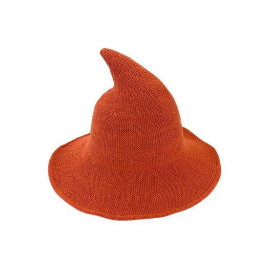 Halloween Witch Hat for Women Felt Wide Brim Foldable Pointed