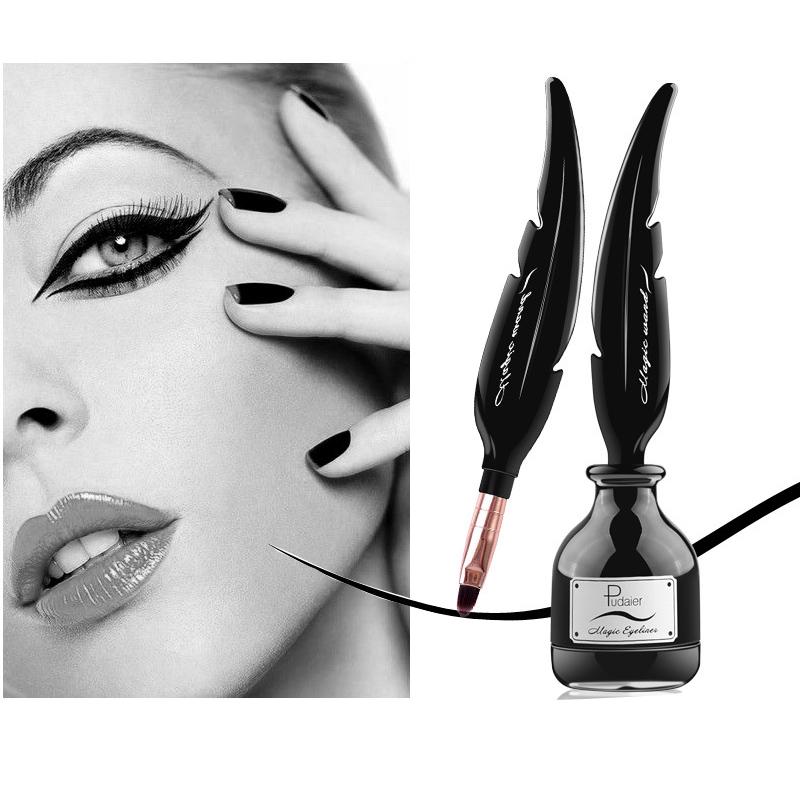 Волшебная подводка для глаз в форме пера 3D Черная Водонепроницаемая Стойкий Гель-подводка для глаз с кисточкой