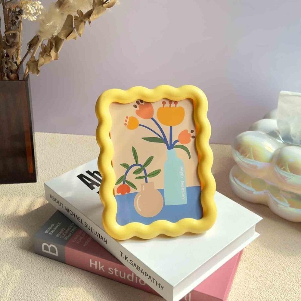 

New Milk Ins Style Decorative Picture Frame Wall Art Cute Desktop Ornament Creative Small Tabletop Decor Home Decoration жёлтый