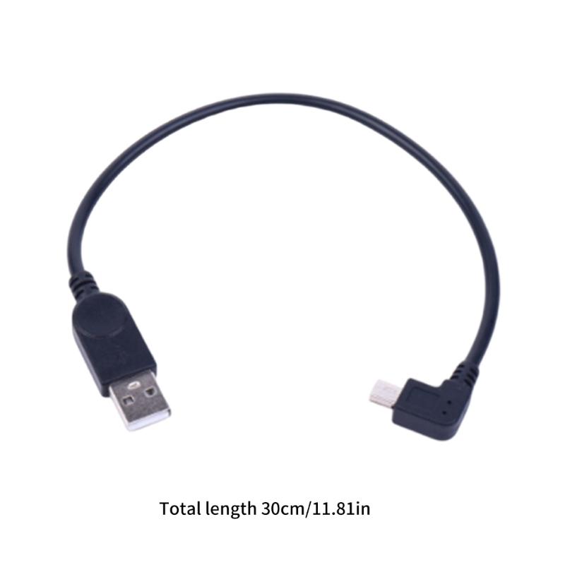 Male USB 2.0 A to Male 90 Degree Right Bend Mini USB Data Charging Cable Cord 30cm Length for Camera Camcorder