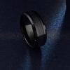 Fashion 8mm Men's Stainless Steel Ring Inlay Black Carbon Fiber Ring Wedding Engagement Jewelry Anniversary Gifts Drop Shipping