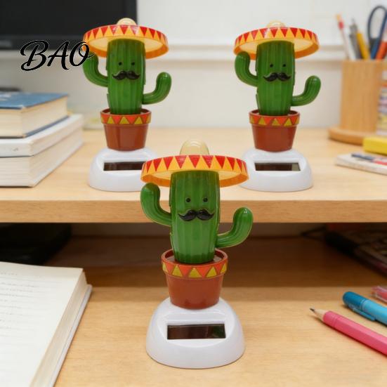 Jouet de Voiture Solaire Cactus Danseur Ornement, Figurine Décorative Amusante pour Intérieur Automobile, Animé Oscillant pour Véhicules, Décoration de Maison Style Tropical