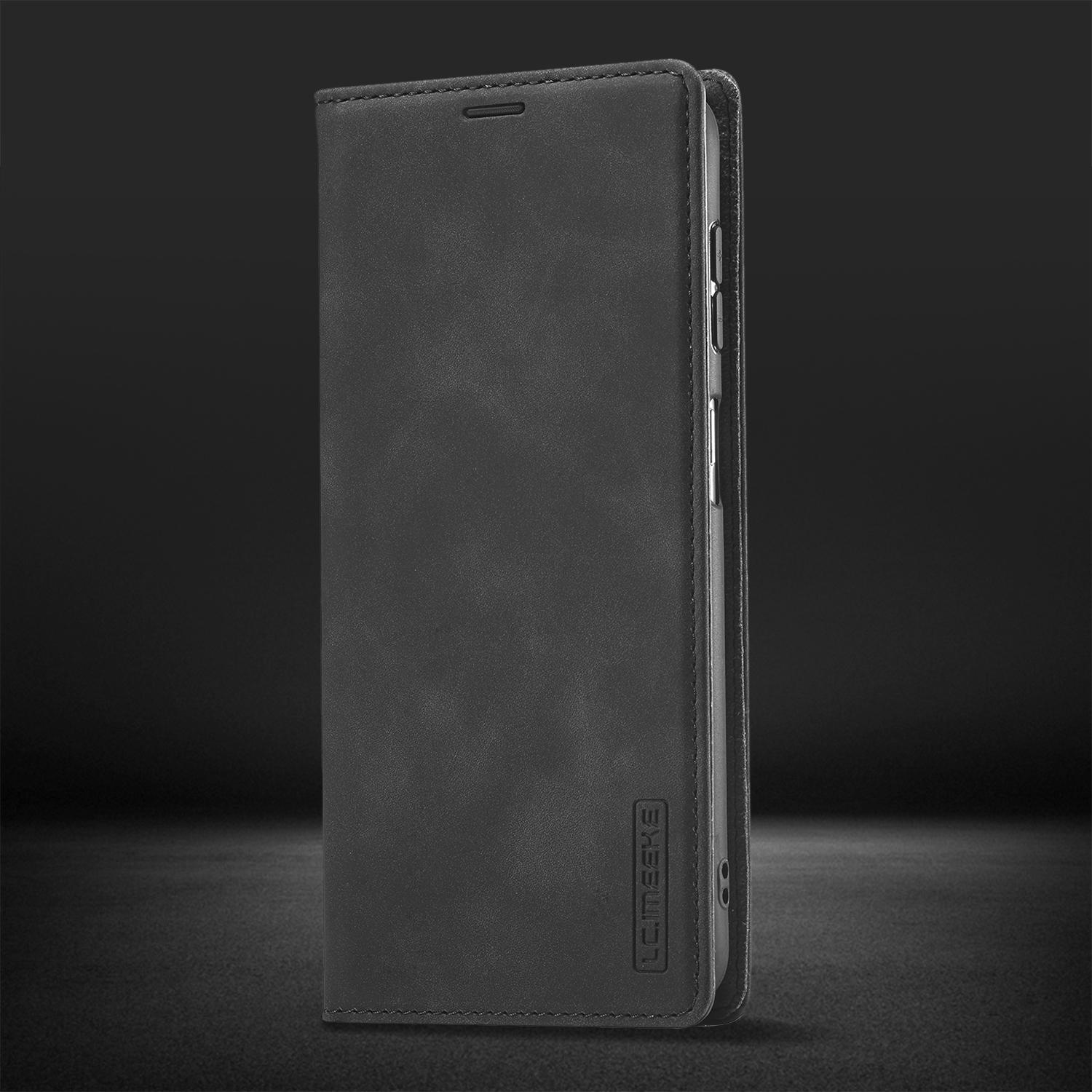 LC.IMEEKE Luxury Fashion Wallet Case Magnetic Flip PU Leather Card Stand Cover Protector Skins Shell for Cell Phones For iPhone 13 чёрный